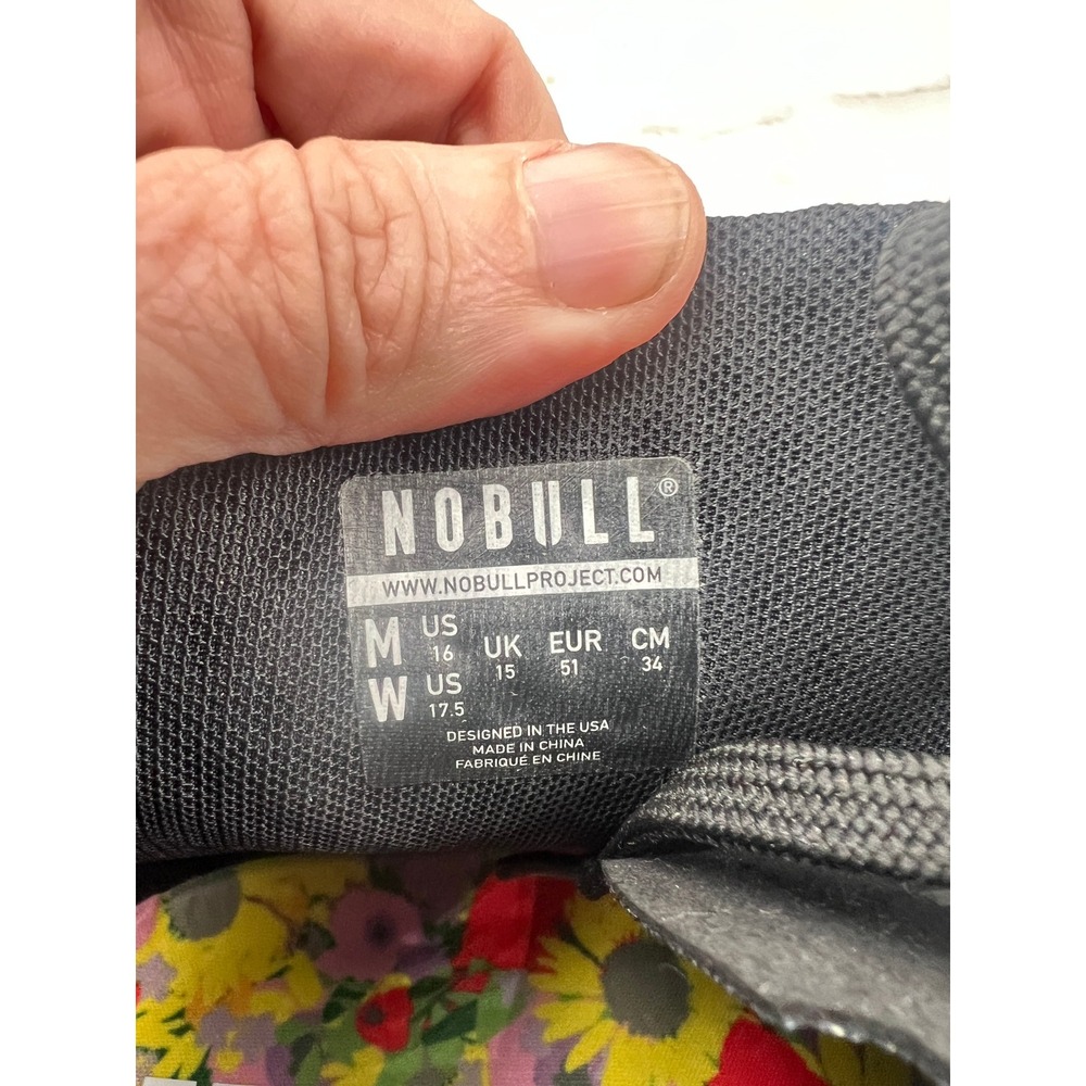 NOBULL Court Mid-Top Shoe Men 16 Women 17.5 Black White Floral SuperFabric  NWT - Picture 10 of 15